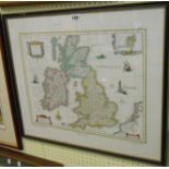 Willem and Johan Blaeu: a Hogarth framed reprint map of the British Isles