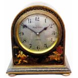 A vintage chinoiserie dome cased mantel timepiece with dial marked for Mappin & Webb, London with