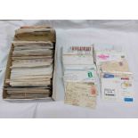 A box containing a collection of 20th Century world postal record including maritime and aviation