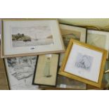 A selection of framed coloured prints - various artists and subjects