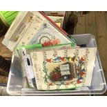 A tub containing a collection of vintage and later 20th Century greeting cards