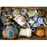 A box containing a quantity of assorted ceramic items