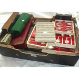 A box containing a quantity of silver plated and other mainly cased and boxed cutlery sets