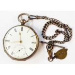 A silver cased gentleman's pocket watch by James Whitelaw of Edinburgh - case London 1849, on silver