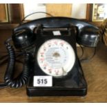 A vintage French black Bakelite telephone - rewired for modern use