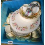 A box containing a quantity of assorted ceramics including Royal Doulton coffee cans and saucers,