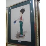 DAL: a framed acrylic cartoon study of 'Oliver Twist' - signed