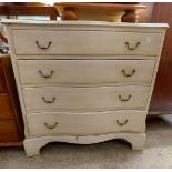 A 77cm 20th Century white painted serpentine front chest of four long graduated drawers, set on