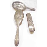 Two silver mounted clothes brushes and another - various designs and condition