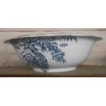 A Doulton Burslem bowl from a toilet set decorated in the Mona pattern with transfer printed