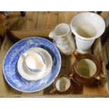 A box containing a quantity of assorted ceramic items including Copeland Spode Italian bowl,