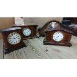 Three small vintage timepieces - sold with a Bentima walnut cased chiming mantel clock - various