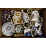 A box containing a quantity of assorted items including Highbank porcelain vase, Japanese