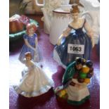 Four Royal Doulton bone china figurines comprising Alyssa HN4833, Ivy HN1768, Ninette HN3215 and