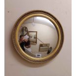 A 37cm diameter vintage Aisonea gilt framed convex wall mirror