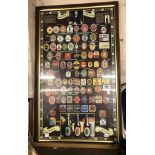 A vintage framed poster depicting the history of Whitbread beer labels