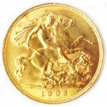 A 1908 Edward VII gold Half Sovereign
