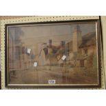 Charles James Fox: a framed watercolour entitled 'Old Braunton by the Gate' - signed