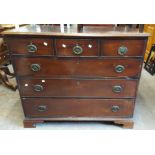 A 1.15m 19th Century mahogany chest with three frieze drawers and three long graduated drawers