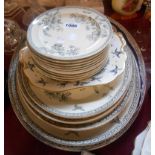 A quantity of assorted ceramics including Wedgwood & Co. clematis pattern graduated meat platters