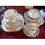 A Shelley part tea set - sold with a Collingwood's bone china similar