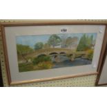 Jack Woodford: a framed pastel, depicting a view of Two Bridges, Dartmoor - signed