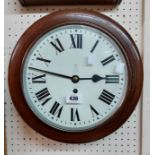 A mahogany and mixed wood cased dial wall timepiece with 'ER II' cypher to dial and single fusee