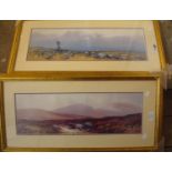 F.J. Widgery: a pair of gilt framed limited edition medium format panoramic coloured prints one