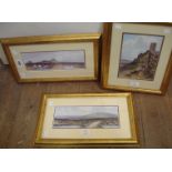 Three gilt framed small format local view coloured prints by F.J. Widgery, R.D. Sherrin and H.W.