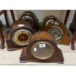 Five vintage mantel clocks comprising three chiming and two striking - various condition