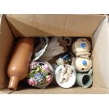 A box containing a quantity of assorted ceramic items