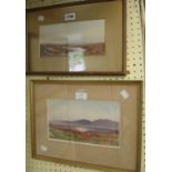 Frederick John Widgery (manner of): a gilt framed and slipped gouache moorland landscape - sold with