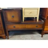 A retro stained mixed wood Chippy Heath telephone table