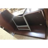 A modern flat packed wood grain effect corner office desk - sold with a filing chest to match