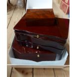 Three boxed Hillwood jewellery boxes of various size