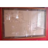 A maple framed large format map print of 'Lough Corrib (Ireland) - Crown Copyright 1959