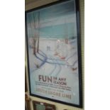 Holton: a framed large format coloured advertising print for Gary Indiana South Shore Line, Lake