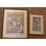 A gilt framed antique allegorical coloured print 'The Prince Regent Awakening Brighton' - sold