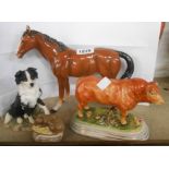 A small selection of ceramic items comprising Beswick mouse figurine, Leonardo horse, modern