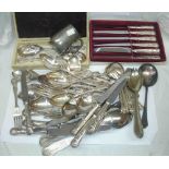 A quantity of silver plated kings pattern cutlery including Elkington and Mappin & Webb makers, also