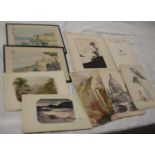 A quantity of unframed early 20th Century and later small format watercolours - various artists