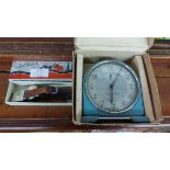 A boxed mid 20th Century Smiths alarm clock and two vintage wristwatches - all a/f