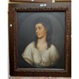 A late 19th Century oak framed oil on canvas portrait of 'Margaret Anne Rothwell', bearing