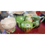 A small quantity of assorted ceramics including E Radford hand painted vase, Carltonware 'Verte