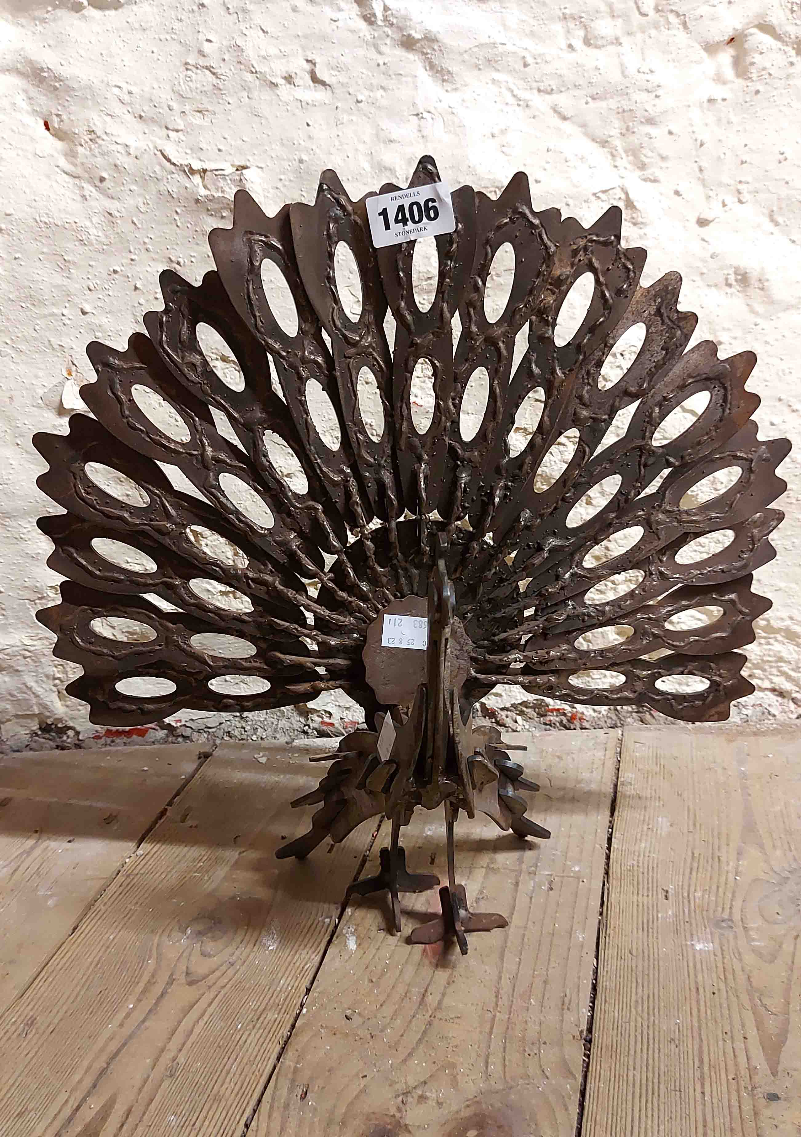 A blacksmith made metal peacock