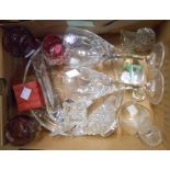 A box containing a small quantity of assorted glassware including Edinburgh crystal wine glasses,