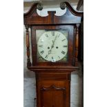 A 19th Century mahogany, oak and strung longcase clock, the 29cm painted square dial marked for