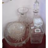 A small quantity of assorted glassware including a Thomas Webb vase, Edinburgh crystal decanter,