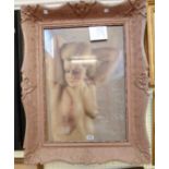 An ornate later painted framed pastel drawing portrait of a nude female - 68.5cm X 48cm - 2019 sales