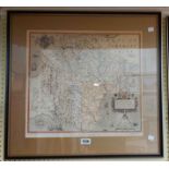 A pair of Hogarth framed British Museum map prints, one 'Saxton's Map of Devonshire', the other '